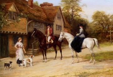 Hardy Oil Painting - The Gamekeepers Daughter Heywood Hardy horse riding